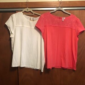 Elle women’s xxl white AND peach  dress shirts (2)